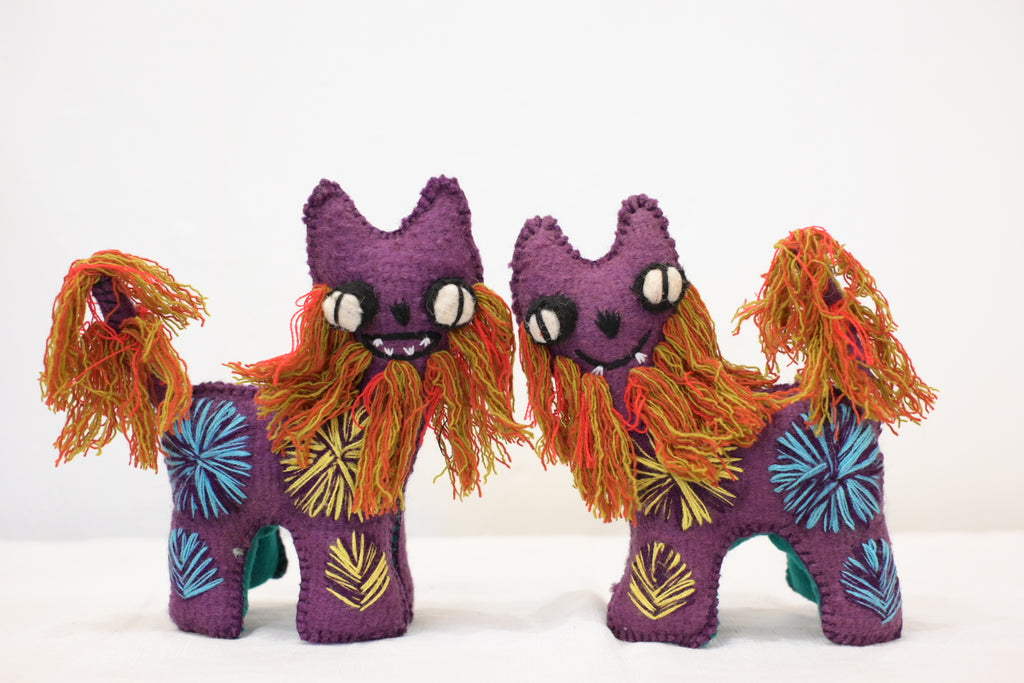 アニマリート シーサー / パープル　(San Juan Chamula , Mexico)