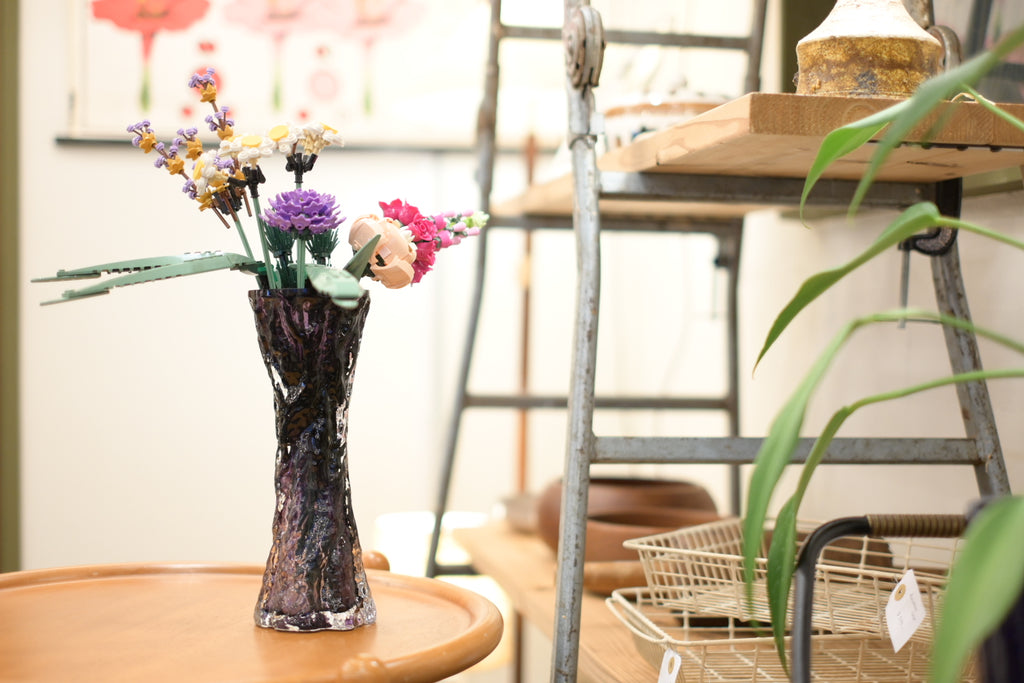 Glass Flower Vase  "INGRID GLASHÜTTE"  by Kurt Wokan